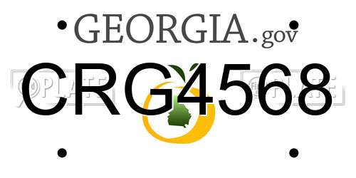 CRG4568 Georgia License Plate