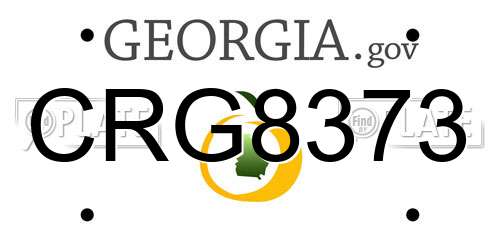 CRG8373 Georgia License Plate