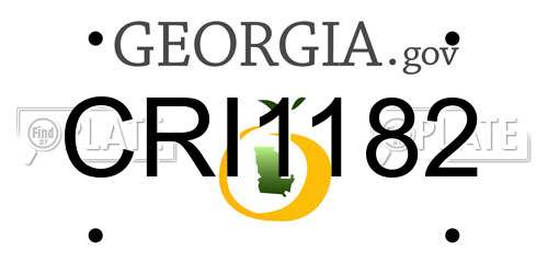 CRI1182 Georgia License Plate