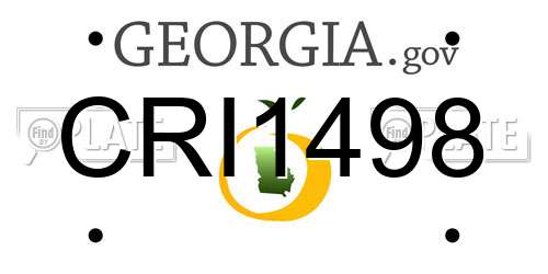 CRI1498 Georgia License Plate