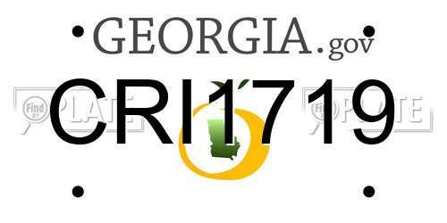 CRI1719 Georgia License Plate
