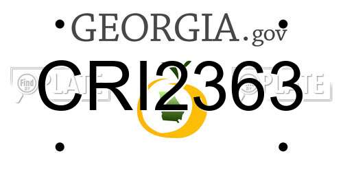 CRI2363 Georgia License Plate