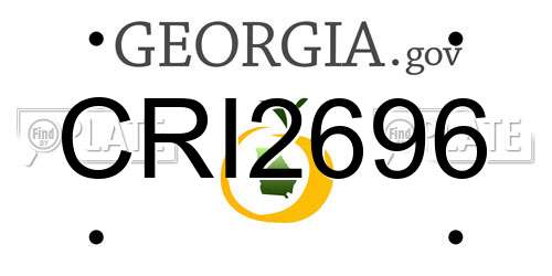 CRI2696 Georgia License Plate