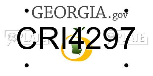 CRI4297 Georgia License Plate