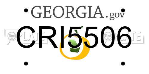 CRI5506 Georgia License Plate