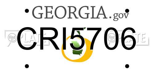 CRI5706 Georgia License Plate