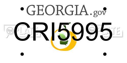 CRI5995 Georgia License Plate