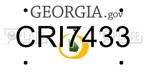 CRI7433 Georgia License Plate
