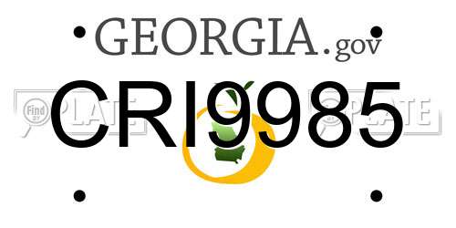 CRI9985 Georgia License Plate