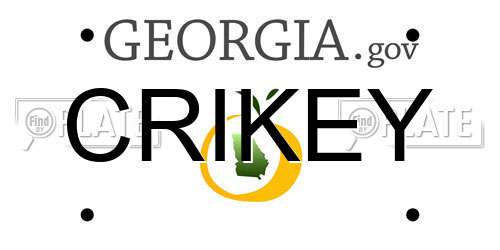 CRIKEY Georgia License Plate