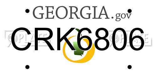 CRK6806 Georgia License Plate