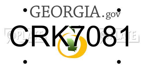 CRK7081 Georgia License Plate