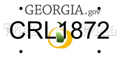 CRL1872 Georgia License Plate