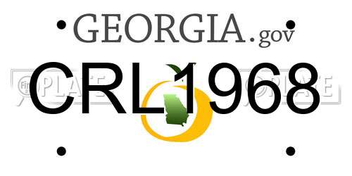 CRL1968 Georgia License Plate