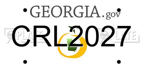 CRL2027 Georgia License Plate