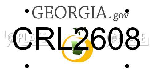 CRL2608 Georgia License Plate