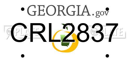 CRL2837 Georgia License Plate