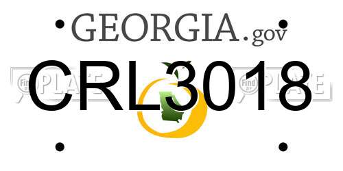 CRL3018 Georgia License Plate