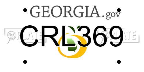 CRL369 Georgia License Plate