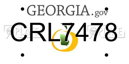 CRL7478 Georgia License Plate