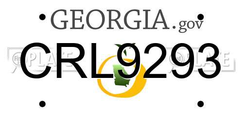 CRL9293 Georgia License Plate