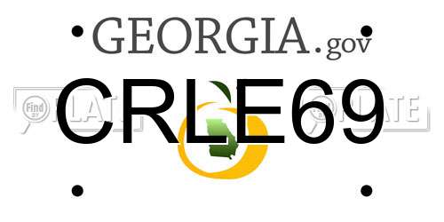 CRLE69 Georgia License Plate