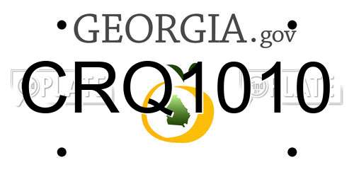 CRQ1010 Georgia License Plate