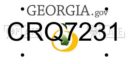 CRQ7231 Georgia License Plate