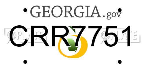 CRR7751 Georgia License Plate