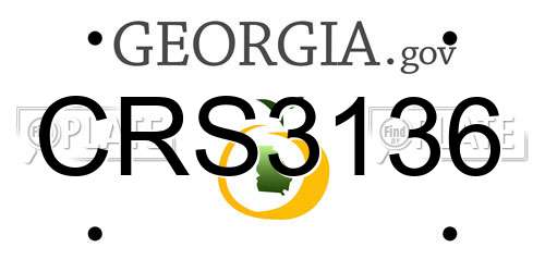 CRS3136 Georgia License Plate
