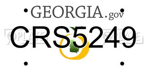 CRS5249 Georgia License Plate