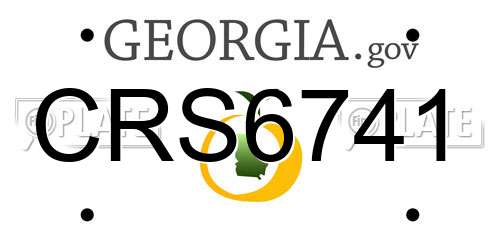 CRS6741 Georgia License Plate