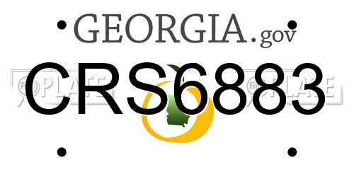 CRS6883 Georgia License Plate