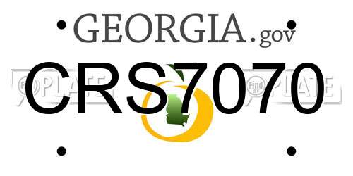 CRS7070 Georgia License Plate