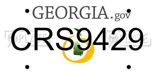 CRS9429 Georgia License Plate