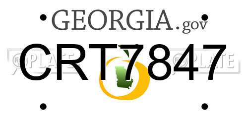 CRT7847 Georgia License Plate