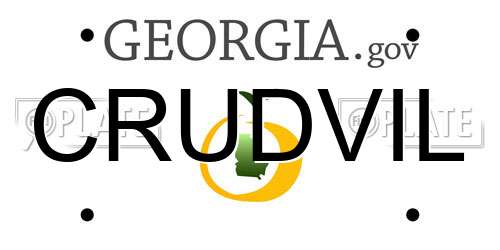 CRUDVIL Georgia License Plate