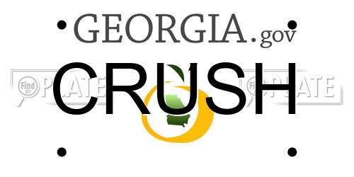 CRUSH Georgia License Plate
