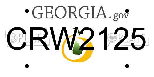 CRW2125 Georgia License Plate