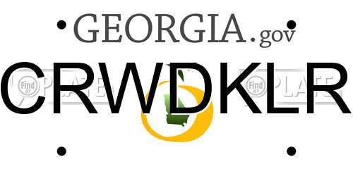 CRWDKLR Georgia License Plate