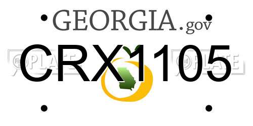 CRX1105 Georgia License Plate