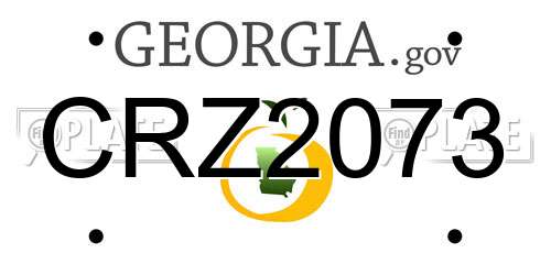 CRZ2073 Georgia License Plate