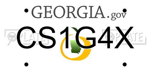 CS1G4X Georgia License Plate