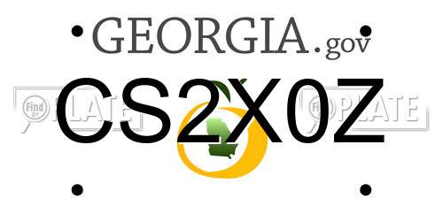 CS2X0Z Georgia License Plate