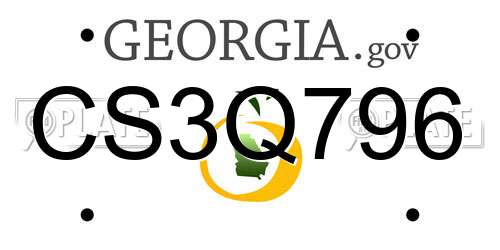 CS3Q796 Georgia License Plate