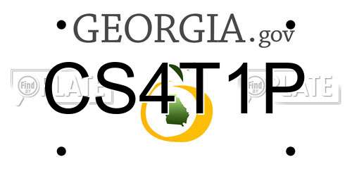 CS4T1P Georgia License Plate