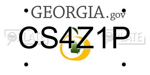 CS4Z1P Georgia License Plate