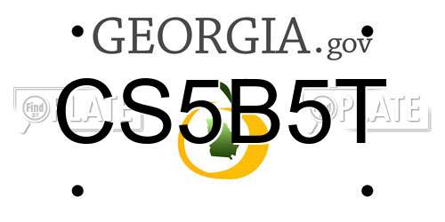 CS5B5T Georgia License Plate