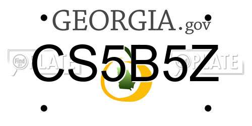 CS5B5Z Georgia License Plate