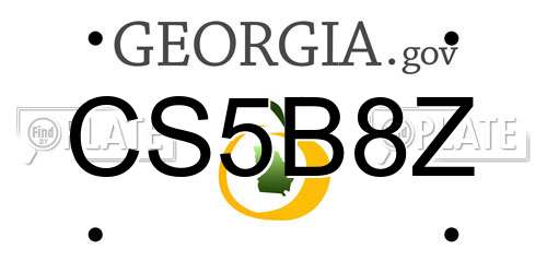 CS5B8Z Georgia License Plate